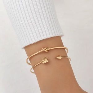 🌷 NEW Modern Minimalist Open Gold 14k plated Bracelet pair